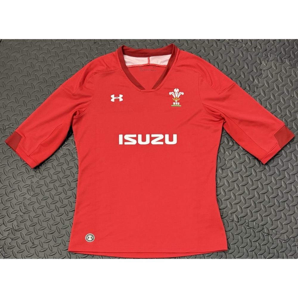 Wales Rugby Jersey Large Under Armour 2017 Home Shirt Red Authentic Blokecore